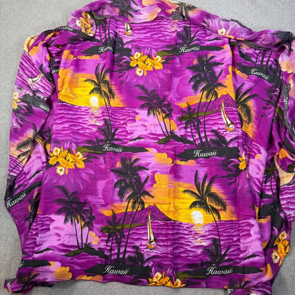 Hawaii Purple Floral Vacation Wrap Sarong 68" x 44" Palm Tree Tropical